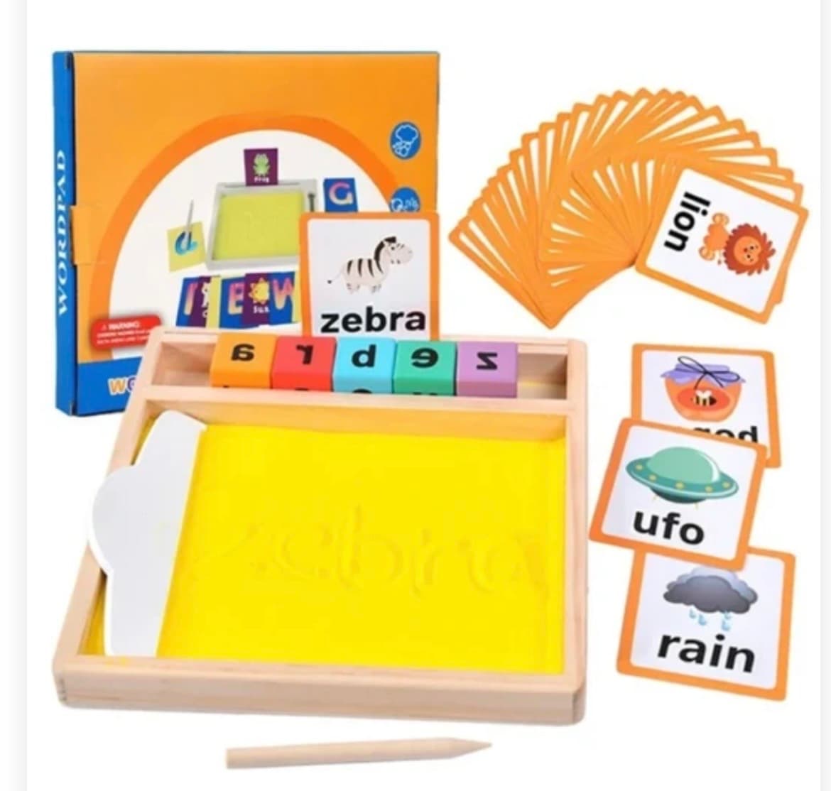 Écriture sur sable – Jeu éducatif Montessori